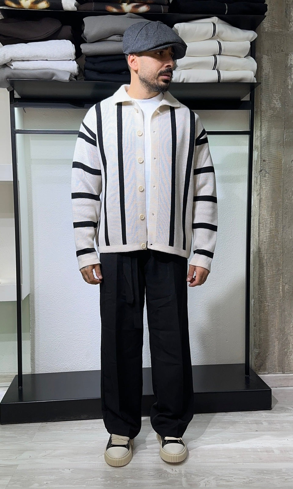 Cardigan plumb panna