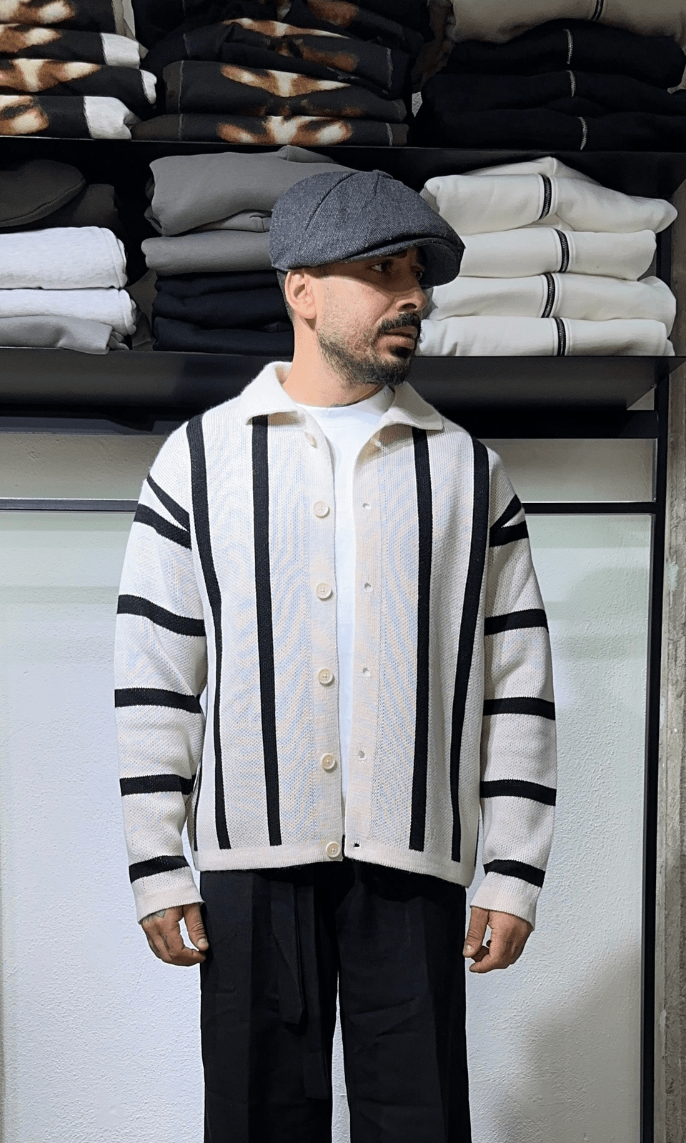 Cardigan plumb panna